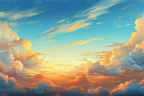 anime clouds, sunset sky, clouds, clouds wallpaper. Generative AI ...