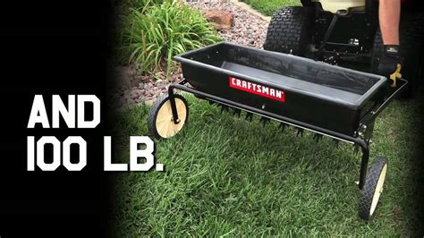 Craftsman Tractor Attachments 100lb Aerator Spreader Youtube