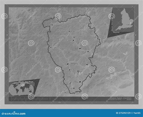 Braintree England Great Britain Grayscale Labelled Points O Stock