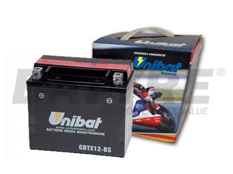 UNIBAT CBTX12 BS 12V 10Ah SLA Motorcycle Battery Batyre