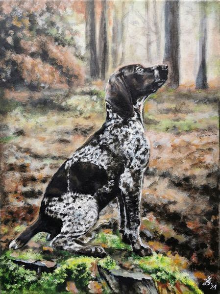 Bild Jagdhund Hund Wald Malerei Von Heike Deininger Kunstnet