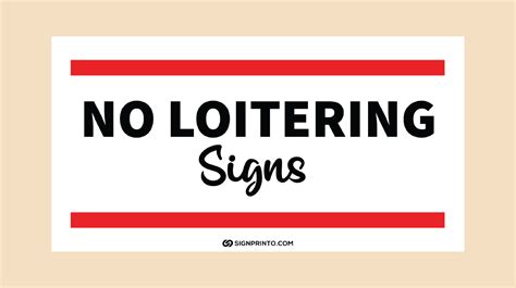 No Loitering Sign Free Printable Pdf