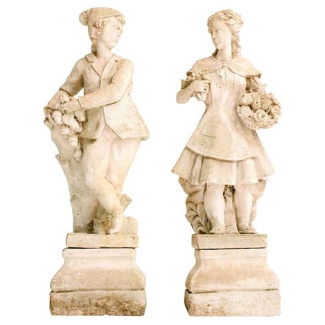 Pair of Early 20th Century French Garden Statues For Sale at 1stDibs