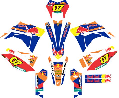 KIT ADESIVOS GRAFICOS CRF 230 BIKER ELITE MOTOCROSS REDBULL Print