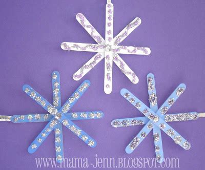 Glitter Snowflakes & Stars {Popsicle Stick Ornaments}