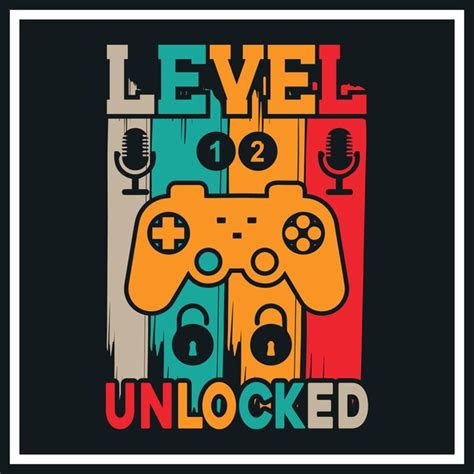 Level Unlocked Gaming T Shirt Design Premium Vektor Premium Vektor