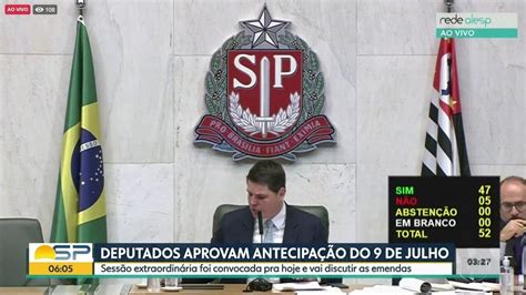 Vídeo Alesp aprova antecipação do feriado de 9 de julho para a próxima