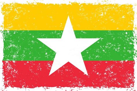 Premium Vector Myanmar Flag Grunge Distressed Style