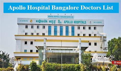 Apollo Hospital Bangalore doctors list - SyberHelp