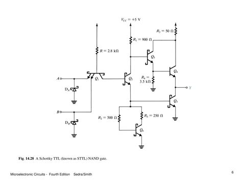 PPT - Fig . 14.23 The TTL gate and its voltage transfer characteristic ...