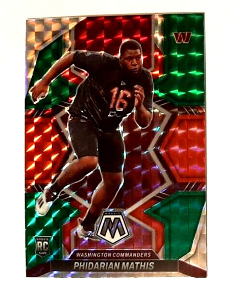 2022 Panini Mosaic Choice Prizm Green 389 Phidarian Mathis Rc WFT