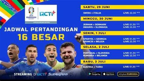 Jadwal 16 Besar Euro 2024 Malam Ini Duel Seru Swiss Vs Italia Dan