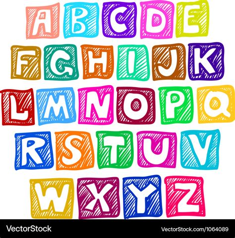 Hand Drawn Font Royalty Free Vector Image Vectorstock