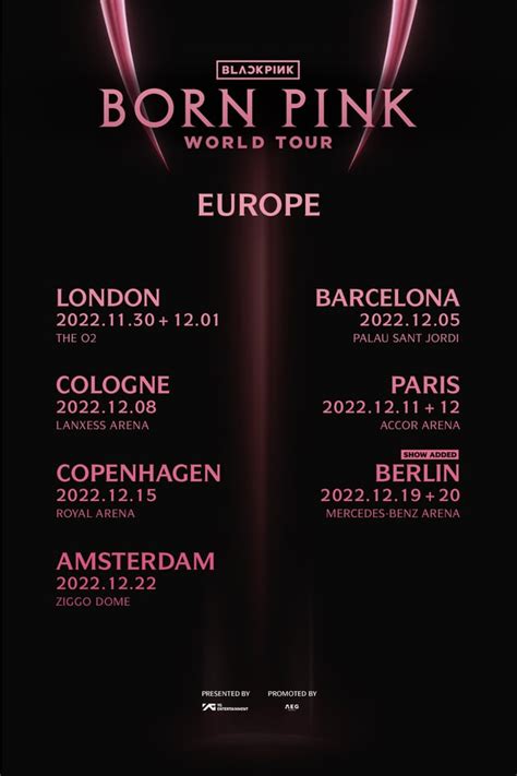 BLACKPINK - 2022 / 2023 World Tour: ‘BORN PINK’ in Europe (Additional ...