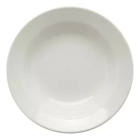 Plato Hondo Blanco De Ceramica 22 Cm Sheshu Home