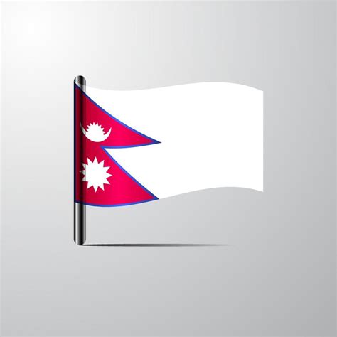 Nepal waving Shiny Flag design vector 14330382 Vector Art at Vecteezy