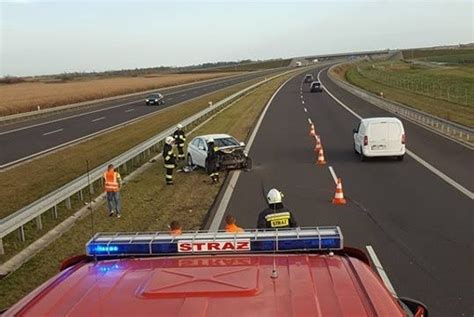 Wypadek na autostradzie A4 w Mirocinie koło Przeworska Ranny został