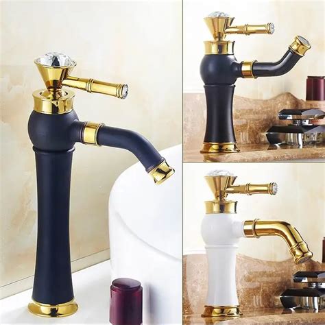 Basin Faucet Mixer Antique Brass Finishing Basin Crystal Taps Single