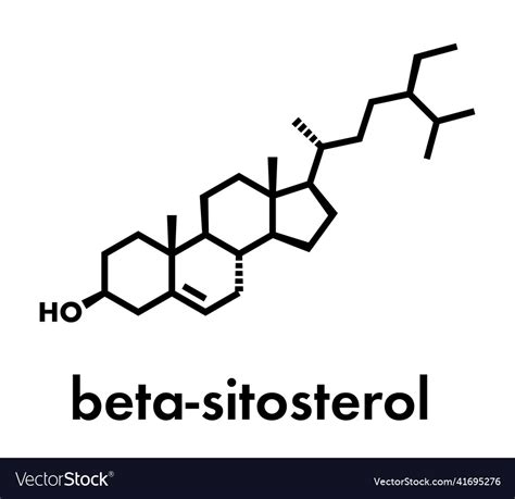 Beta Sitosterol Phytosterol Molecule Investigated Vector Image