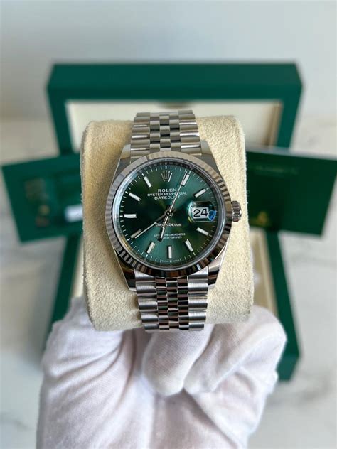 Rolex Datejust Mint Green Dial Full Set For R For