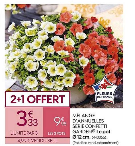 Promo Mélange D annuelles Série Confetti Garden 2 1 Offert chez Truffaut