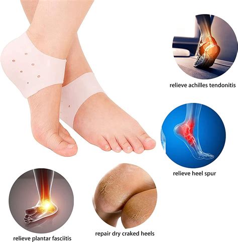 Silicone Heel Protectors 2 Pairs Gel Pads For Blister Prevention