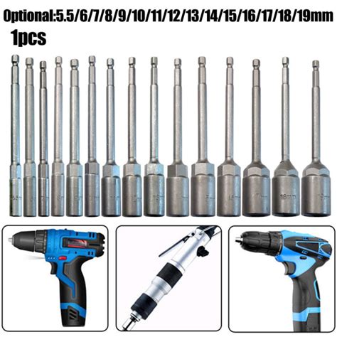 Toolstar 1Pcs 150mm Extension Socket Wrench Hexagon Nut Driver Drill