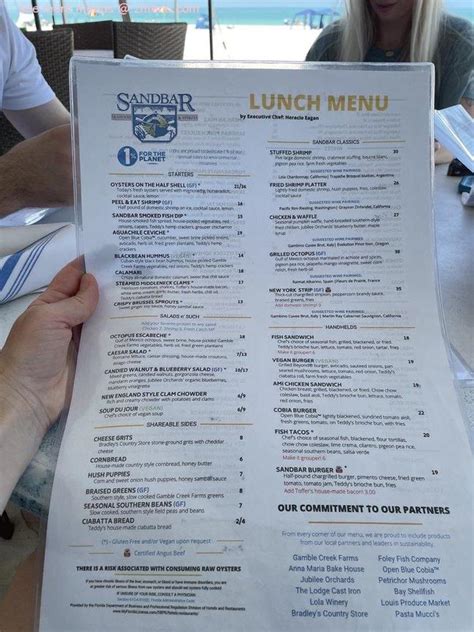 Online Menu of Sandbar Seafood & Spirits Restaurant, Anna Maria