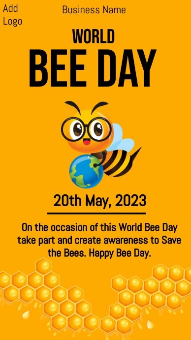 Copy Of World Bee Dayhappy Bee Daybee Day 2023 Postermywall