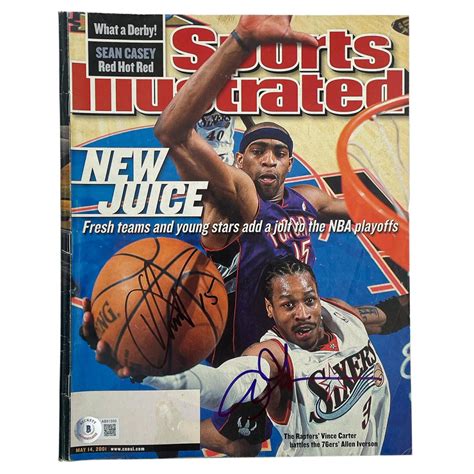 Allen Iverson And Vince Carter Signed 2001 Sports Illustrated Magazine