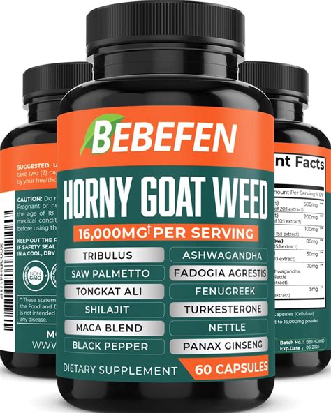 Horny Goat Weed For Men 16000mg With Maca Tribulus Terrestris Tongkat