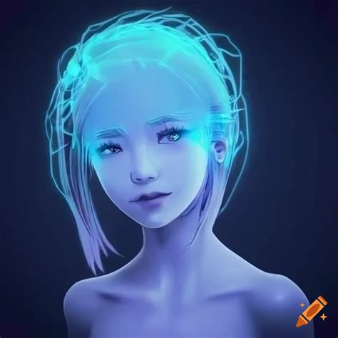 Anime Style Female Hologram Character Face On Craiyon