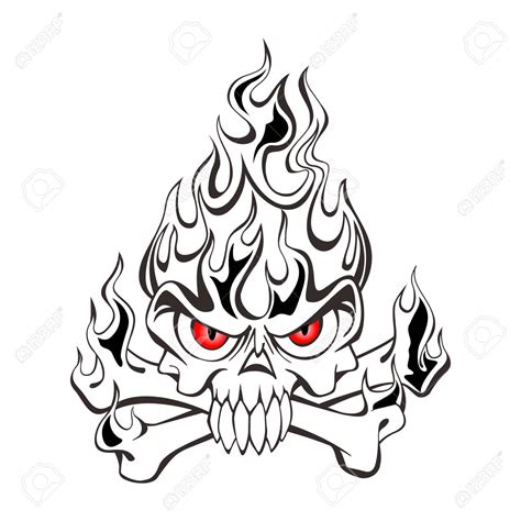 Fire Skull Drawing at GetDrawings | Free download