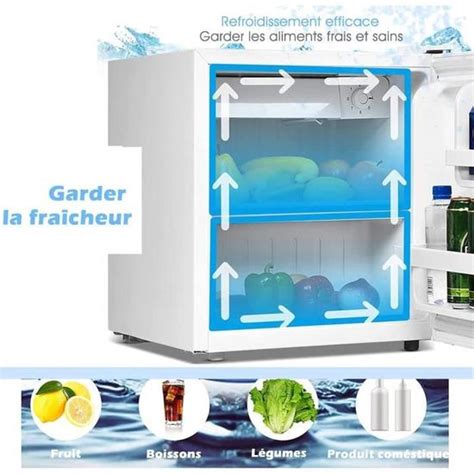 Relax4life Mini Frigo 46l Congélateur Porte Réversible Température