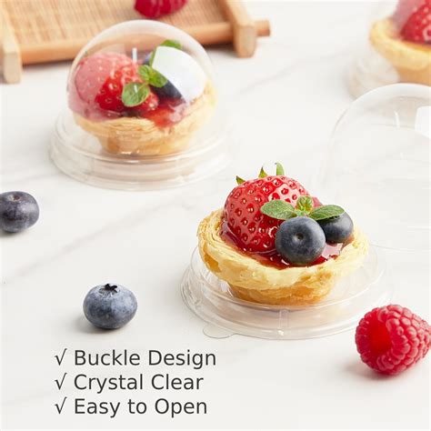 Snapklik Zezzxu 100 Pack Mini Bundt Cake Containers Clear Plastic