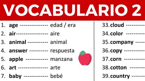 Palabras De Vocabulario Con Significado