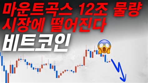 마운트곡스 때문에 불안한 분들은 보세요 비트코인 차트 분석 Youtube