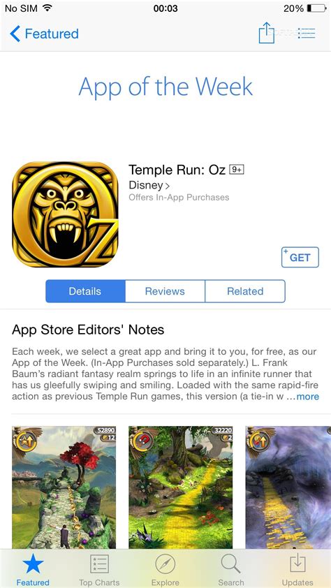Temple Run: Oz Named Free App of the Week in App Store - Softpedia