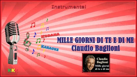 Mille Giorni Di Te E Di Me Claudio Baglioni Instrumental Kodana