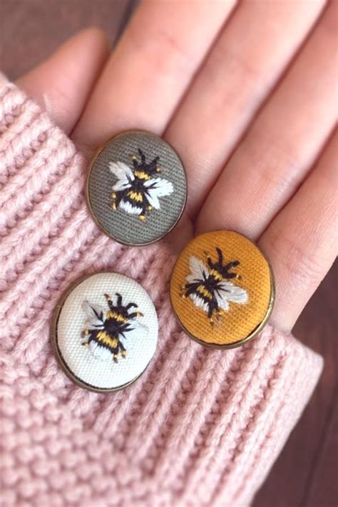 Bee Embroidery Pins Portamonete Fai Da Te Ricamo Magliette Ricamo