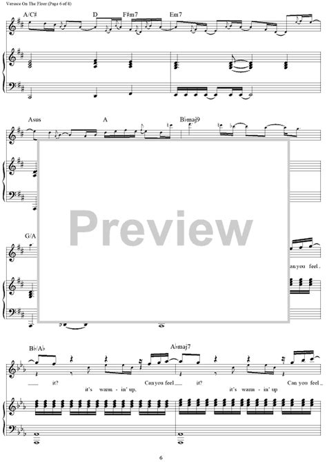 Versace On The Floor Sheet Music By Bruno Mars For Piano Vocal Chords Sheet Music Now