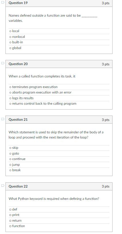 Solved Question Pts Names Defined Outside A Function Chegg