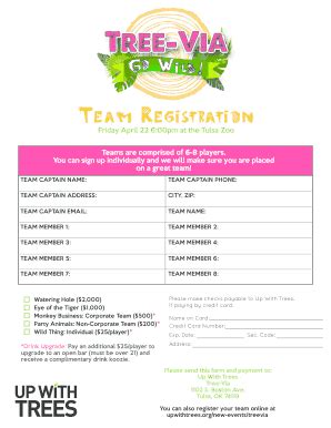 Fillable Online Team Registration Form Bupwithtreesbborgb Fax Email