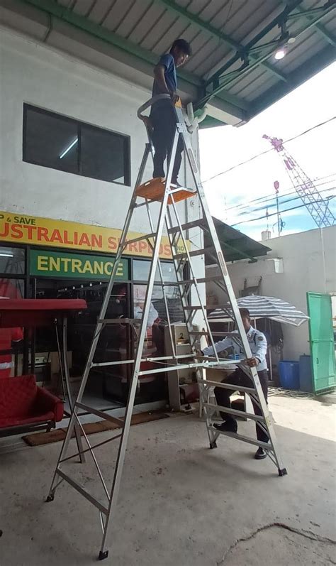 Industrial Aluminium Platform Ladder, Furniture & Home Living, Home ...