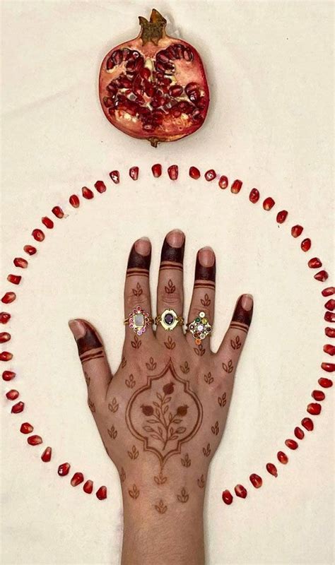 32 Captivating Henna Designs Pomegranate Inspired Henna In 2024