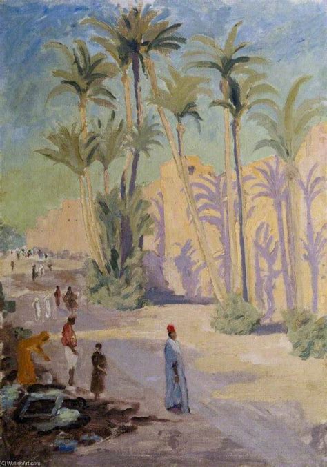 Paintings Reproductions Palm Trees And People At Marrakech 1935 By