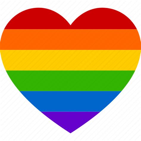 Gay Heart Homosexual Lesbian Love Marriage Rainbow Icon