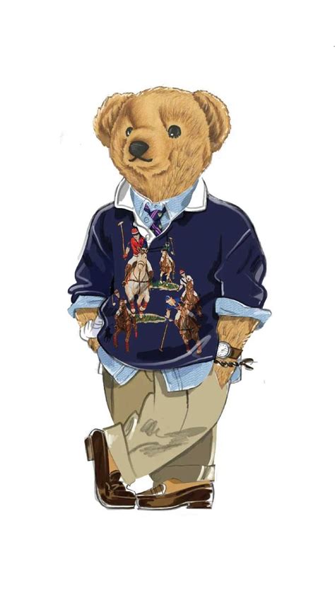 a brown teddy bear wearing a blue sweater and khaki pants while riding ...