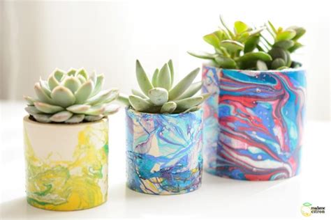 Diy Pots Plantes Grasses Effet Tie And Dye Madame Citron Blog