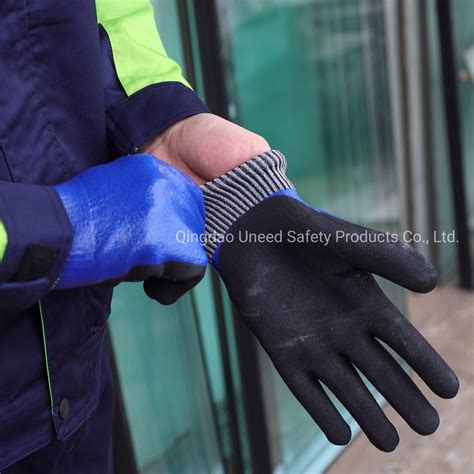 En Durable Cut Resistant Industrial Safety Work Sandy Nitrile Gloves